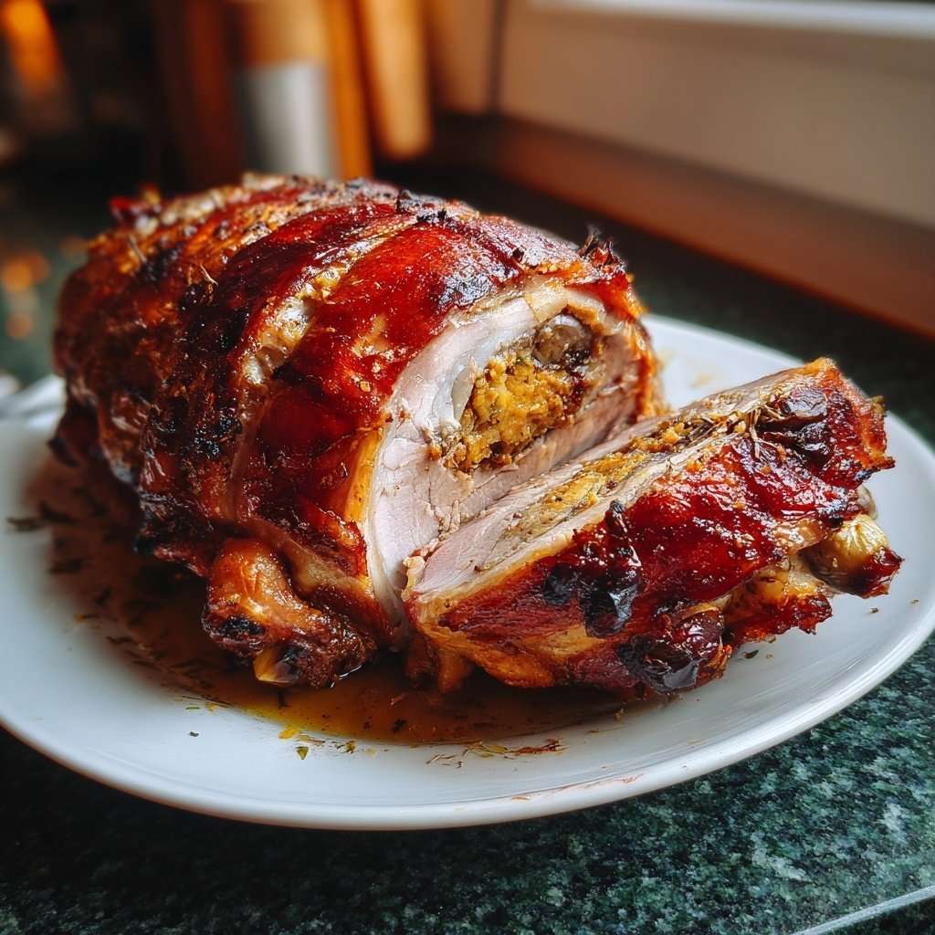 Putenbraten mit Maronenfüllung und Ofenkartoffeln​