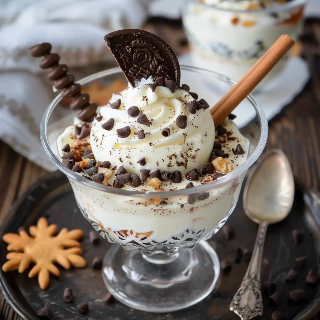 Geschmolzener Schneemann Dessert im Glas