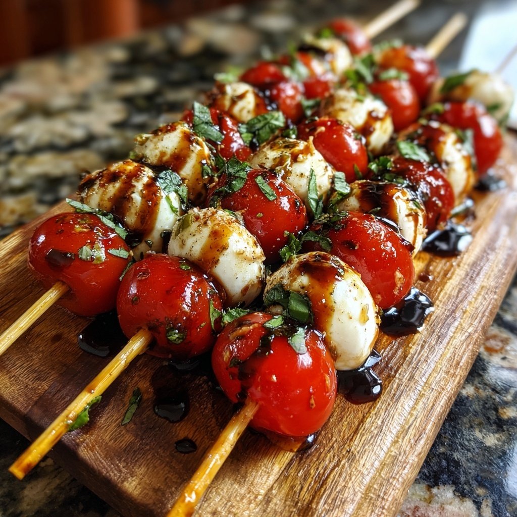 Caprese Spieße Balsamico Glaze