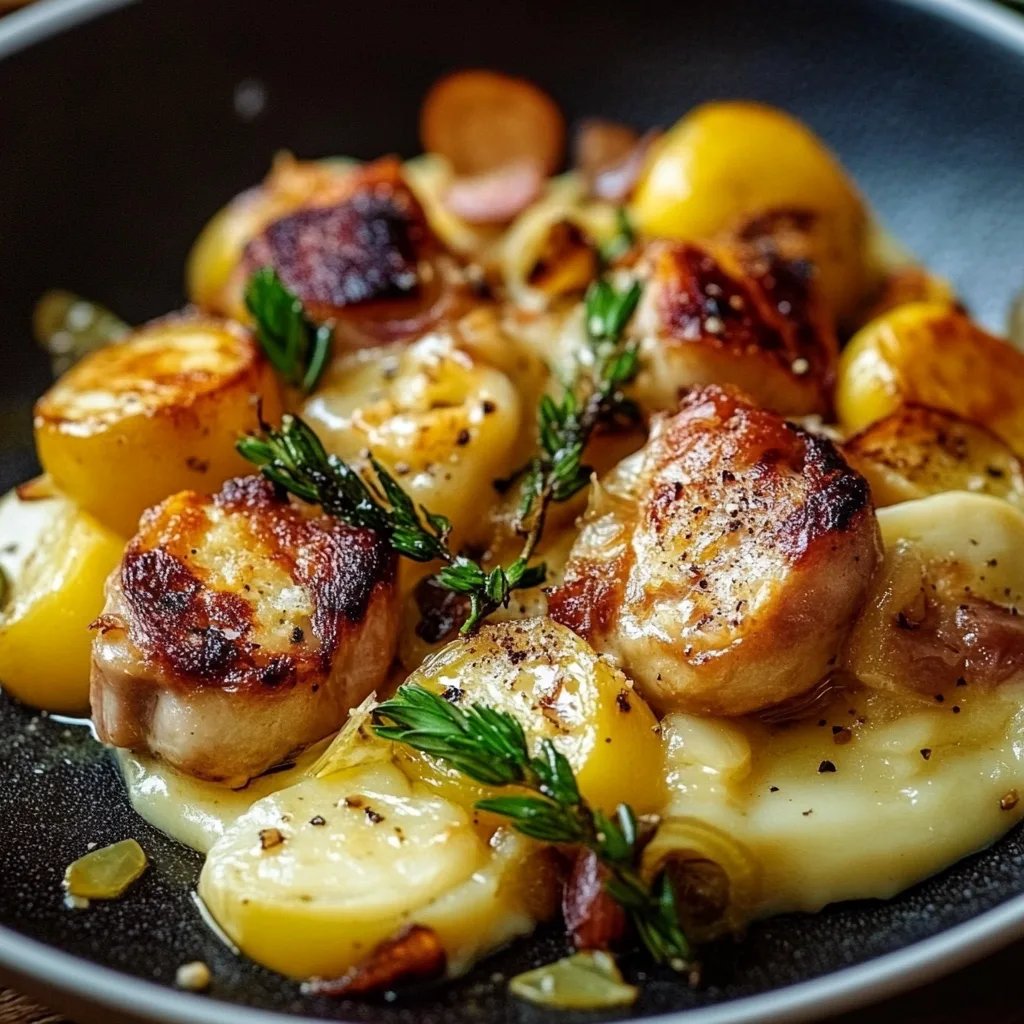 Spätzleauflauf mit Rosenkohl und Kasseler