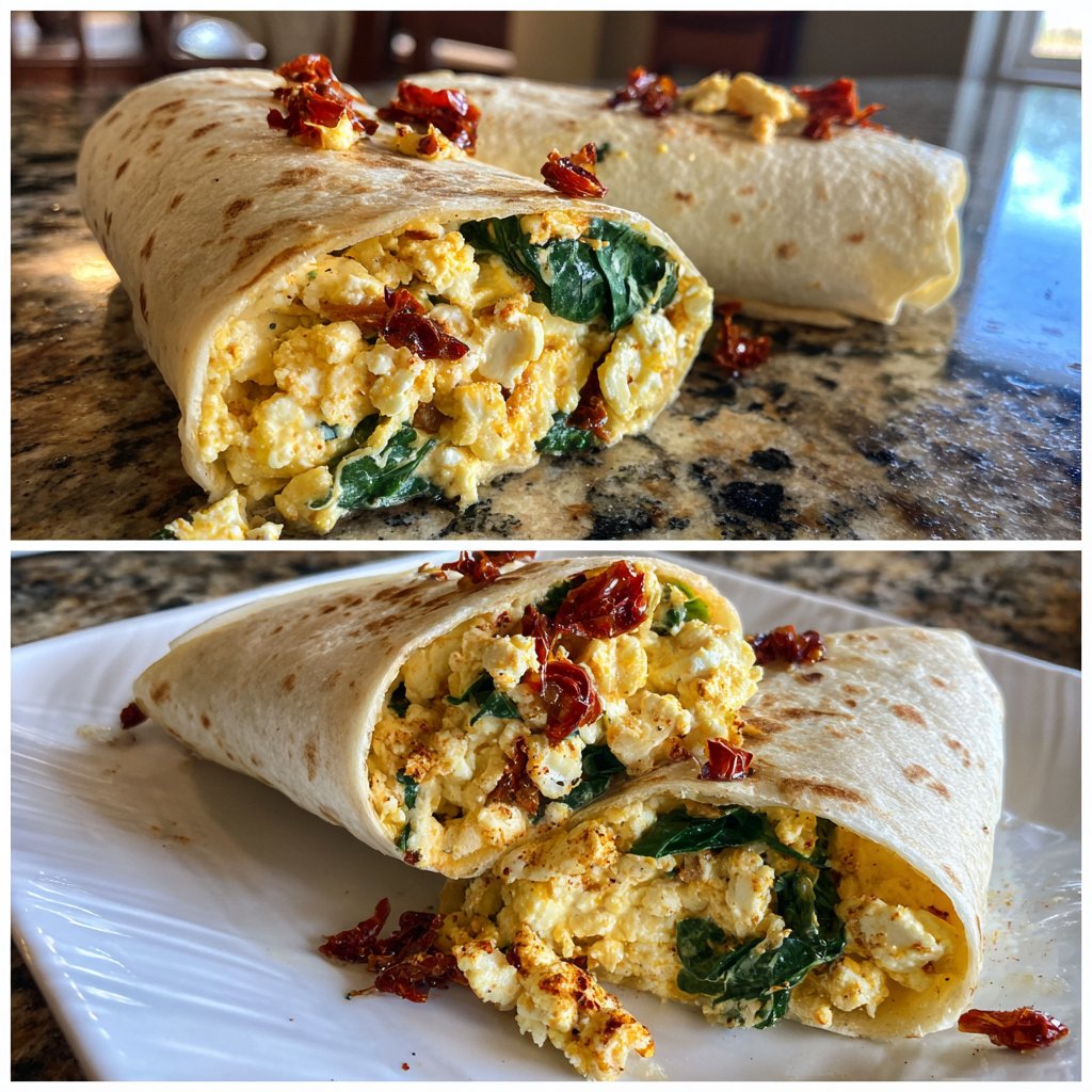 Herzhafte Quark Frühstücks Burritos