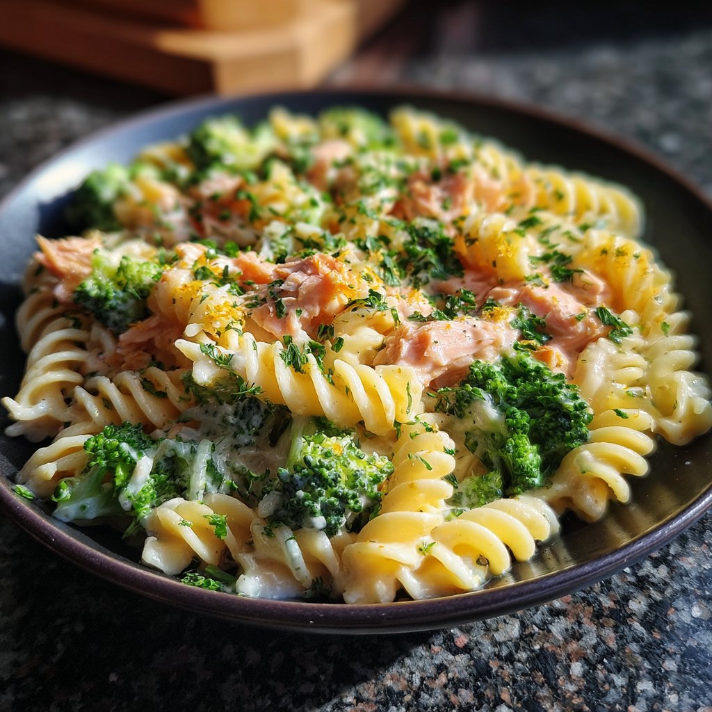 Pasta mit Lachs und Brokkoli
