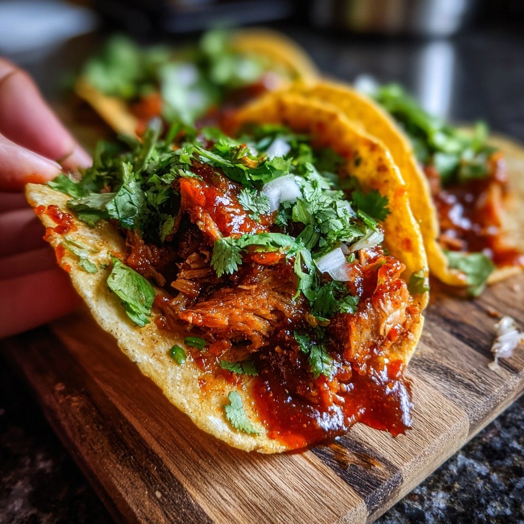 Koreanischer Gochujang Tacos knuspriges Schweinefleisch