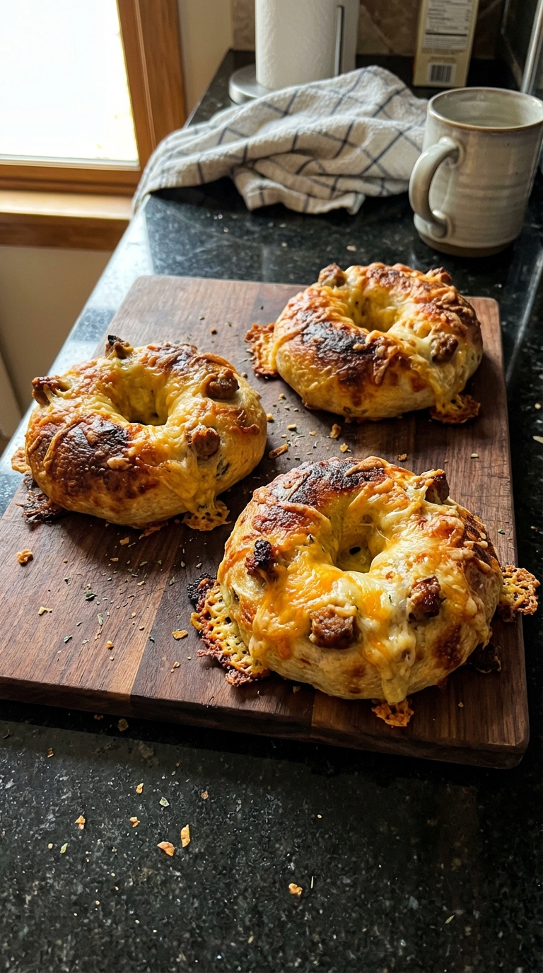 Herzhafte Wurst Käse Bagels​