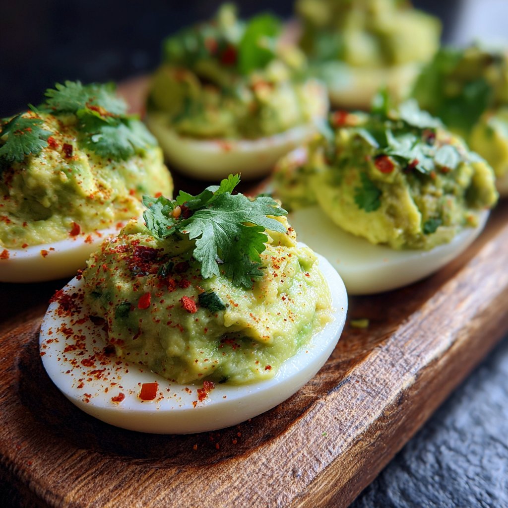 Guacamole gefüllte Eier