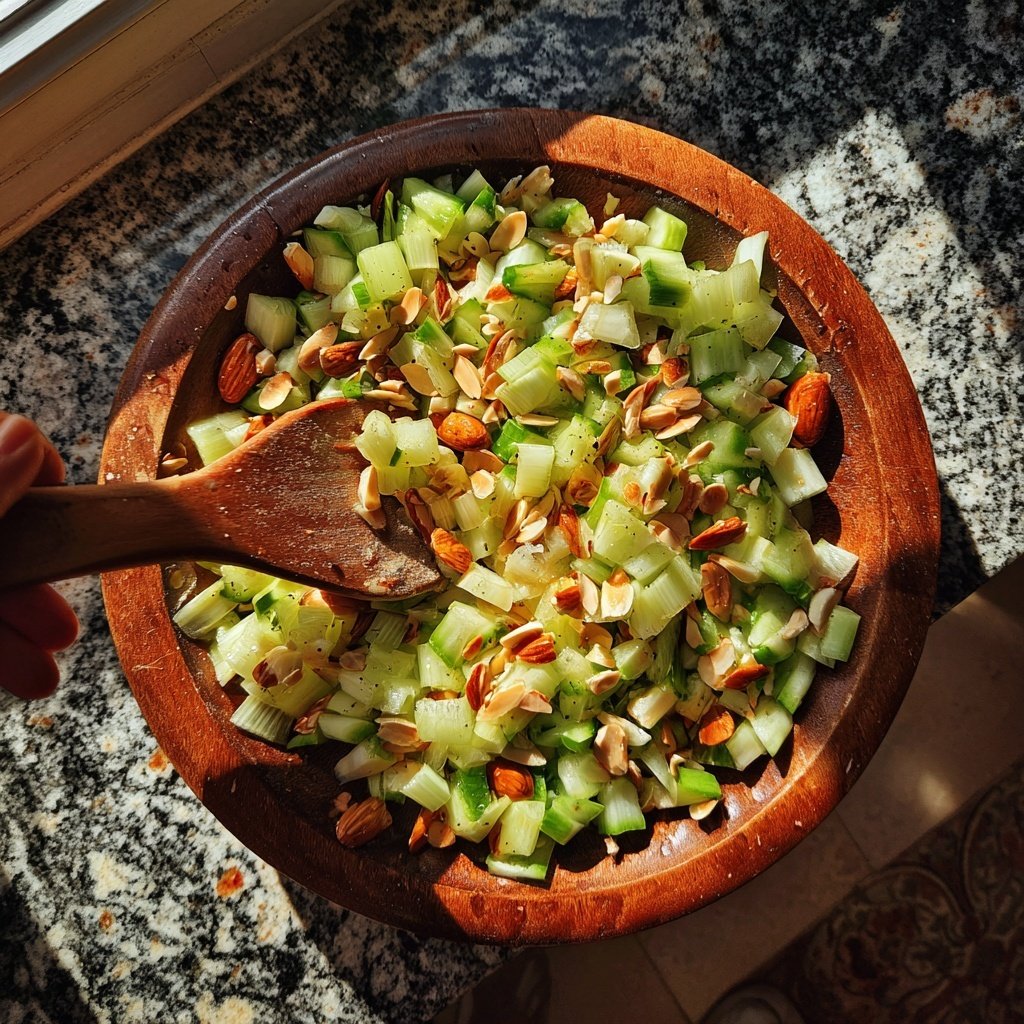 Sellerie Salat mit Gerösteten Mandeln