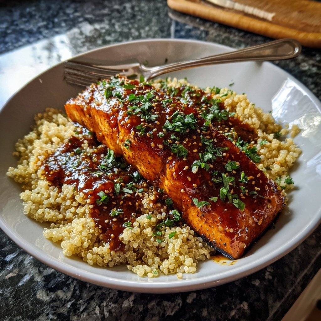 Barbecue Lachs mit Quinoa