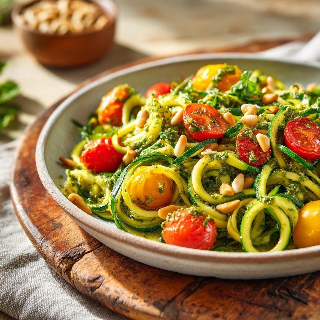 Frühlings-Zoodle-Salat mit Pesto
