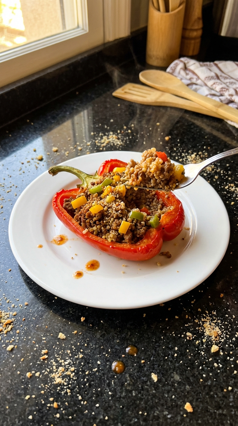 Paprika Hackfleisch Quinoa gefüllt