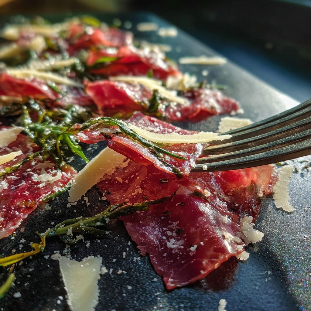 Carpaccio vom Rind mit Parmesan und Rucola