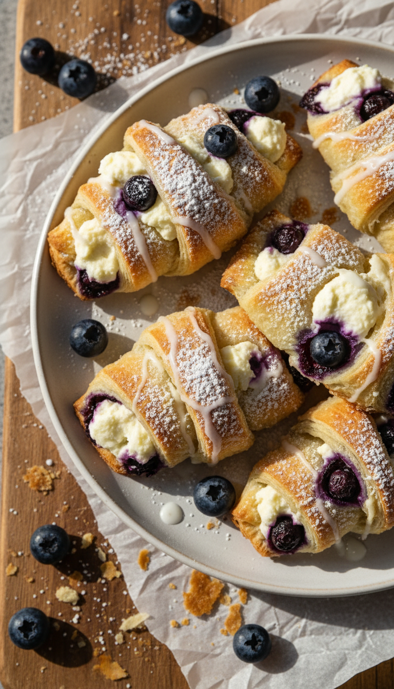 Heidelbeer Käsekuchen Croissant Bissen​