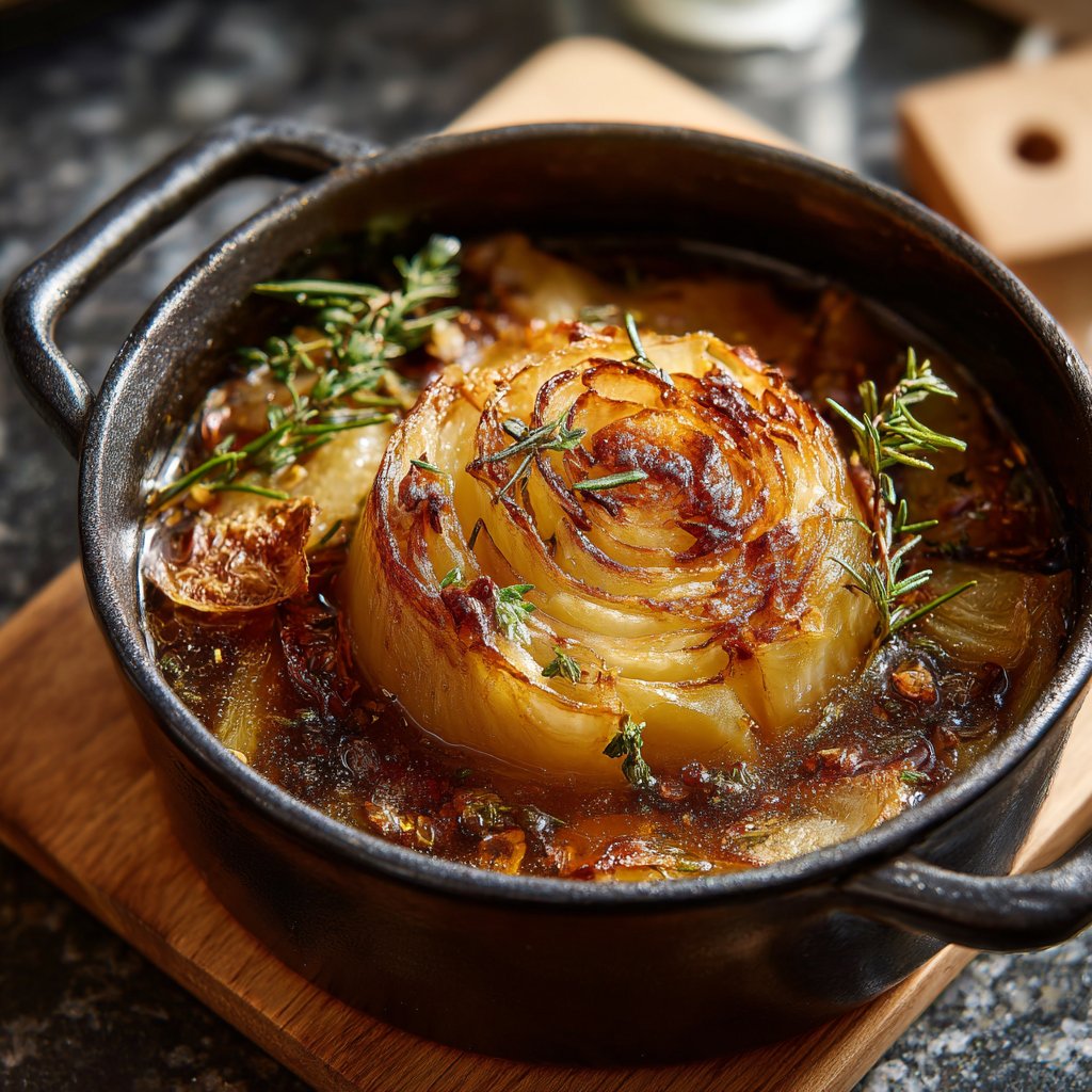 Herzhafter Kräuterzwiebel-Sud