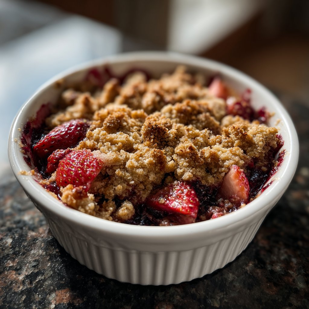 Erdbeer-Crumble mit Vanilleeis