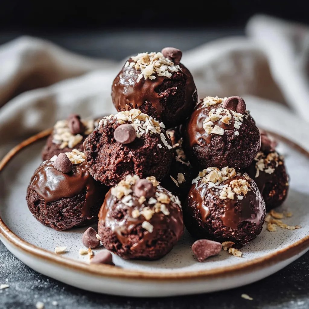 Einfache No-Bake Protein-Bites mit Brownie-Geschmack