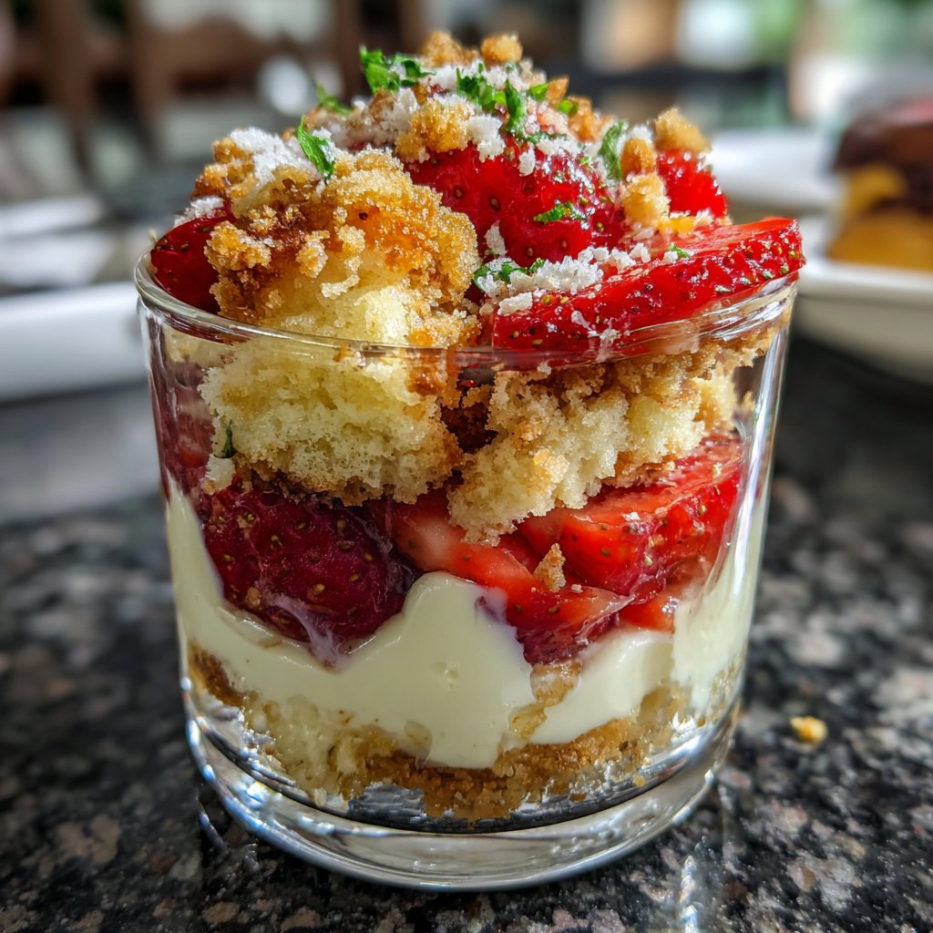 Erdbeer Shortcake Joghurt Becher