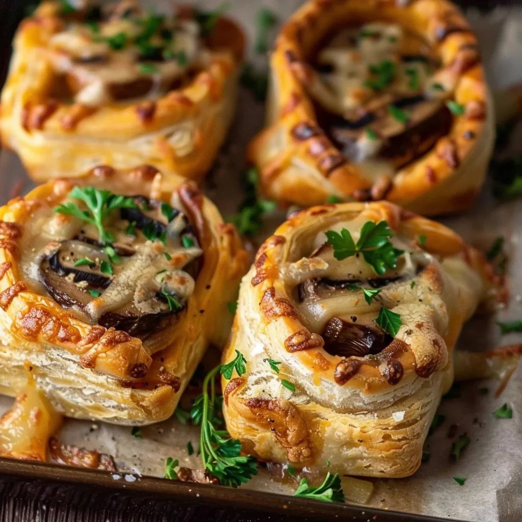 Blätterteigtaschen mit Champignons