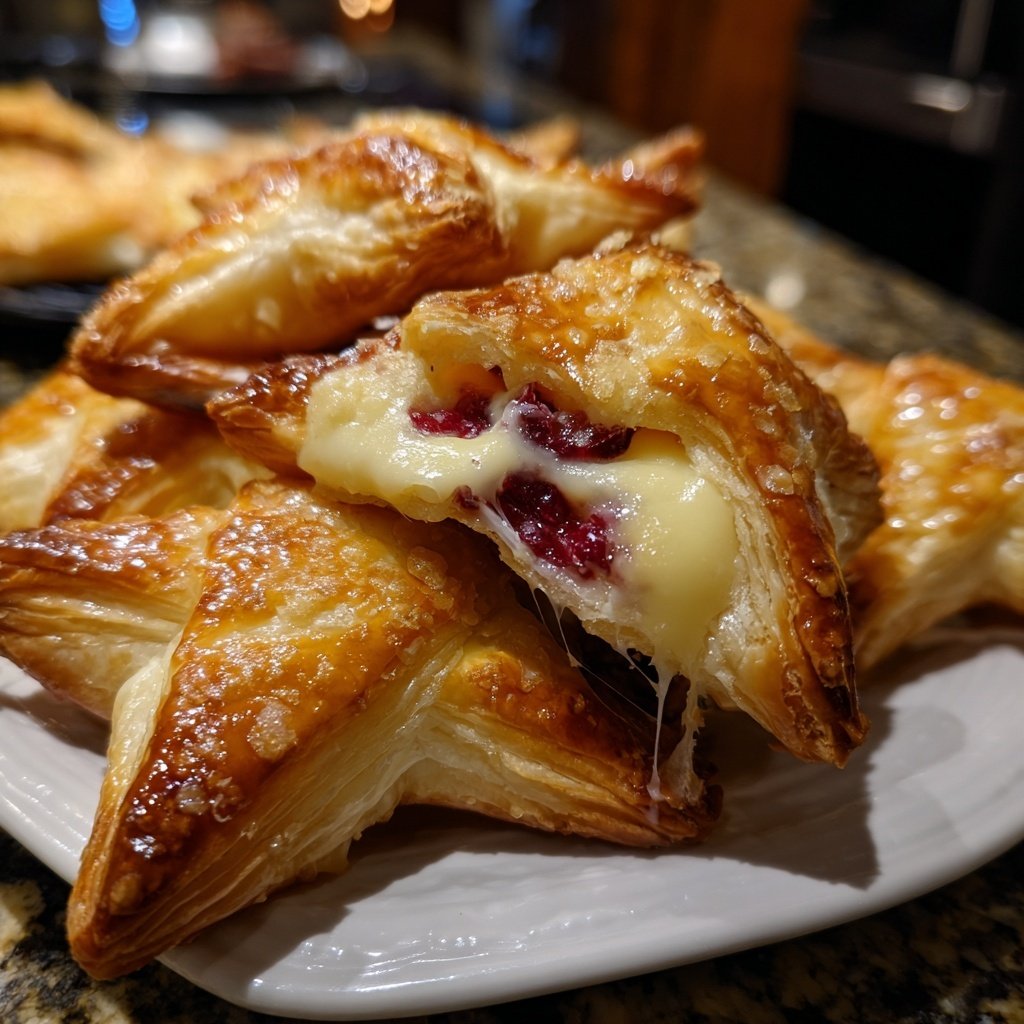 Blätterteigsterne mit Brie und Cranberrys