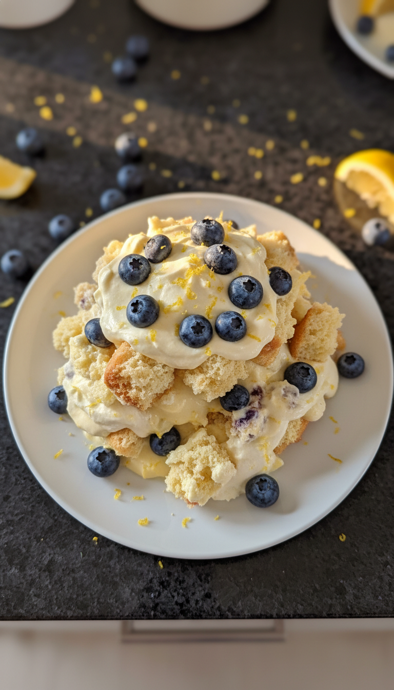 Zitronen Heidelbeer Shortcake Trifle​