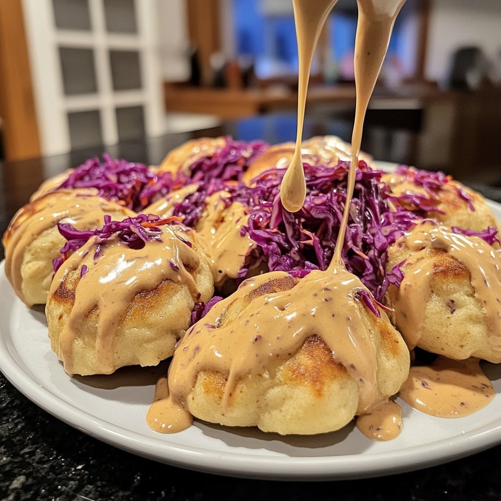 Brezenknödel mit fruchtigem Rotkohl und Speck-Sahne-Sauce