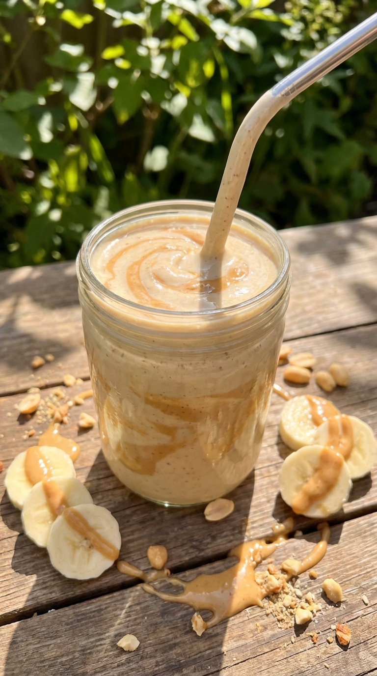 Bananen Erdnussbutter Smoothie