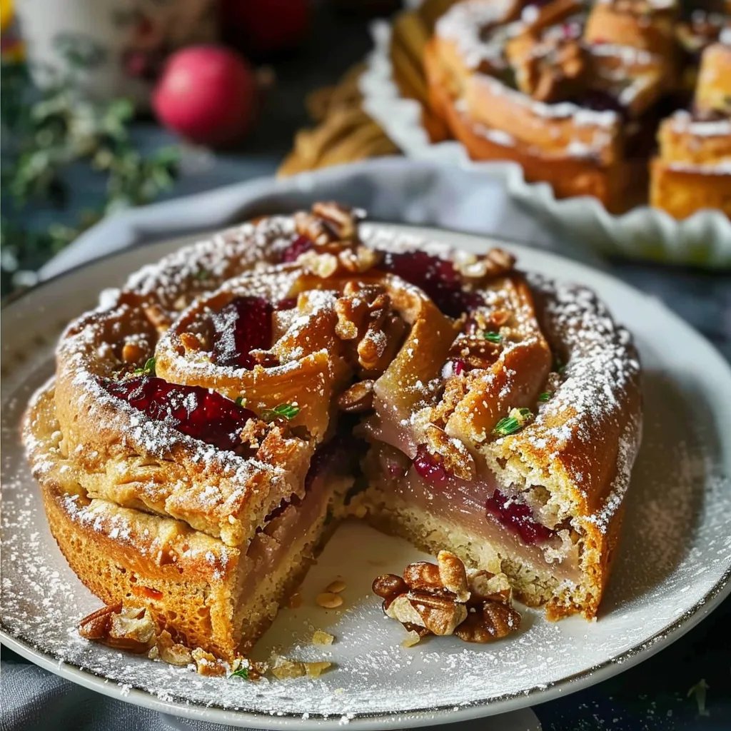 Zimtkuchen mit Pflaumen und Haselnüssen
